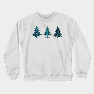 Three cool textured teal Christmas trees (Happy Holidays!) Crewneck Sweatshirt